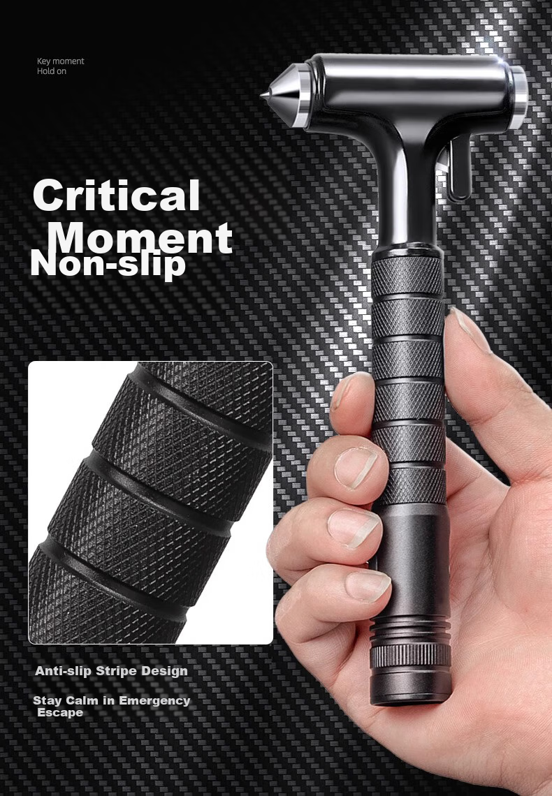 Boergai Car Safety Hammer, Window Breaker Tool, In-Car Escape Rescue Hammer, High-Intensity Flashlight, Multi-Functional Vehicle Window Breaker Safety Hammer 4