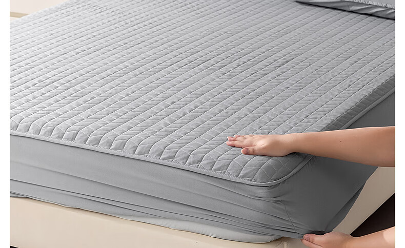 Belleace Mercury Home Textile A-Class Washable Soybean Filled Soft Antibacterial Brushed Fitted Mattress Protector Pad 14