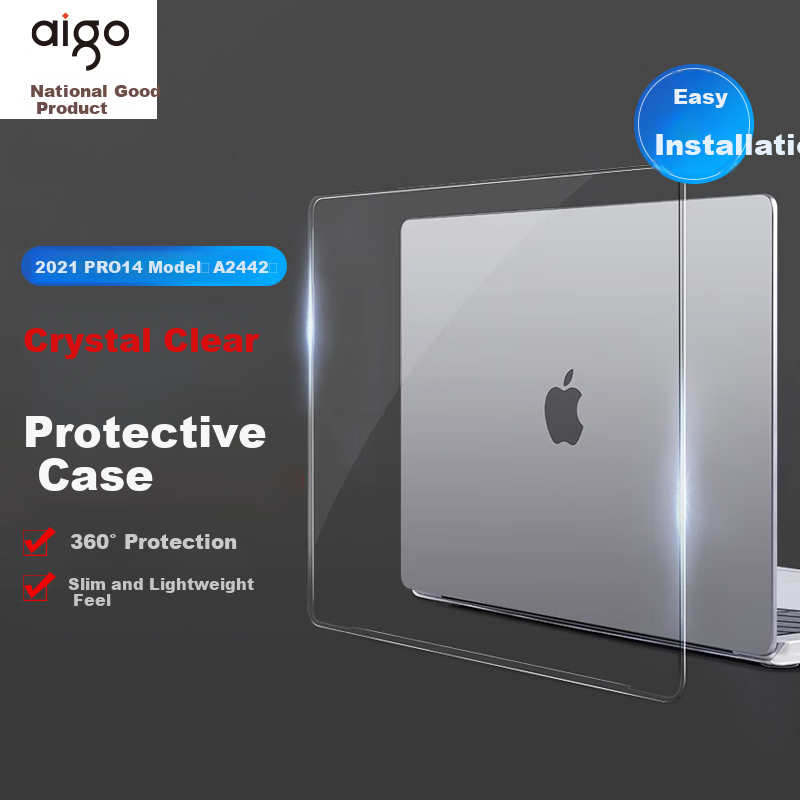Aigo Compatible with 2021 Pro14 Apple Laptop Protective Case, Macbook Air Protective Cover, Ultra-Thin Silicone Soft Shell [A2442]