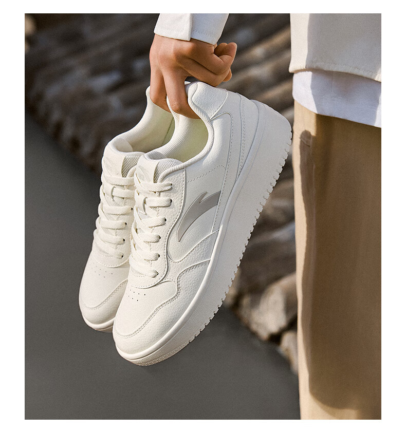 Anta Light Step V2 Lightweight Soft and Elastic Men's Sneakers Summer Breathable Couple's White Shoes Thick Sole Durable Height Increasing Casual Shoes 1