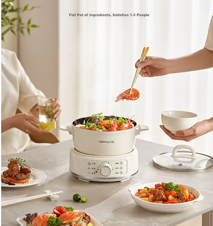 Joyoung Household Detachable Electric Hot Pot for Stir-Frying, Boiling, Braising, Frying, And Grilling Multi-Functional Pot HG25-G211 6