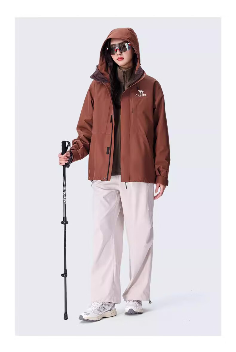 CAMEL [Yudawzhe] Outdoor Three-In Jacket, Unisex Style, Windproof And Waterproof Mountaineering Coat 18