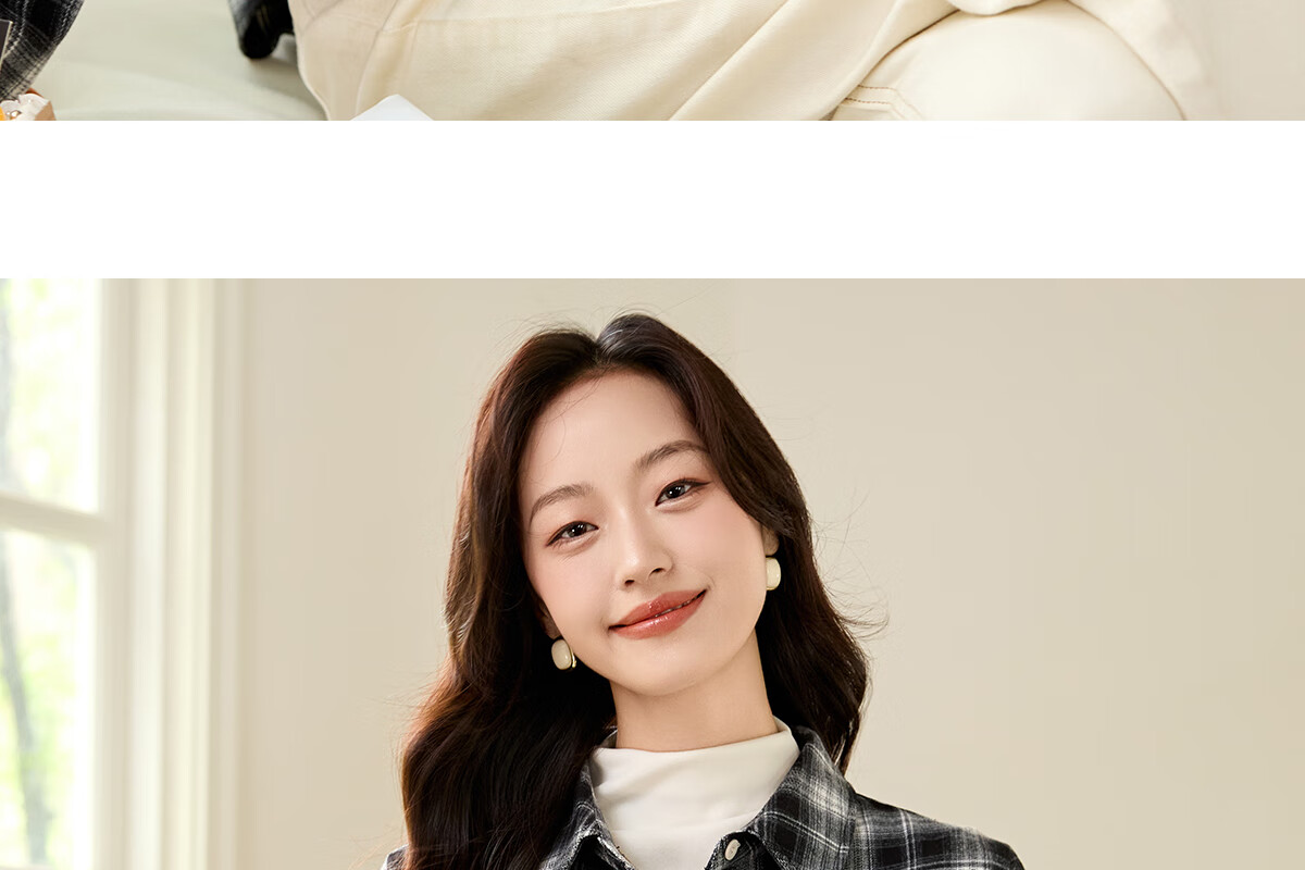 PinCai Women's Plaid Long Sleeve Shirt Spring Autumn Stylish Loose Vintage Versatile Blouse P143C2009 26