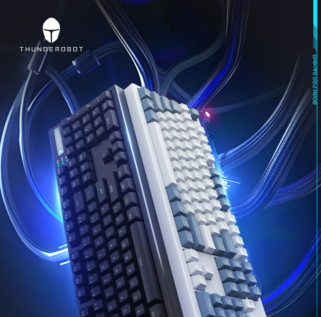 ThundeRobot K104S Wired Mechanical Keyboard with Backlight for Home, Computer Gaming, Laptop, Office Use, Full Anti-Ghosting, No Fear of Backlash, for Honor of Kings And CS2, Black, Red Switches, 104 Keys 1