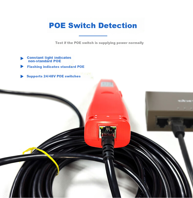 Wanglutong Network Cable Tester, Multifunctional Wire Tracer, POE Detector, 60V Voltage Resistance, Anti-Interference, Electric Voltage Tester, Cable Tracker CT-55 10
