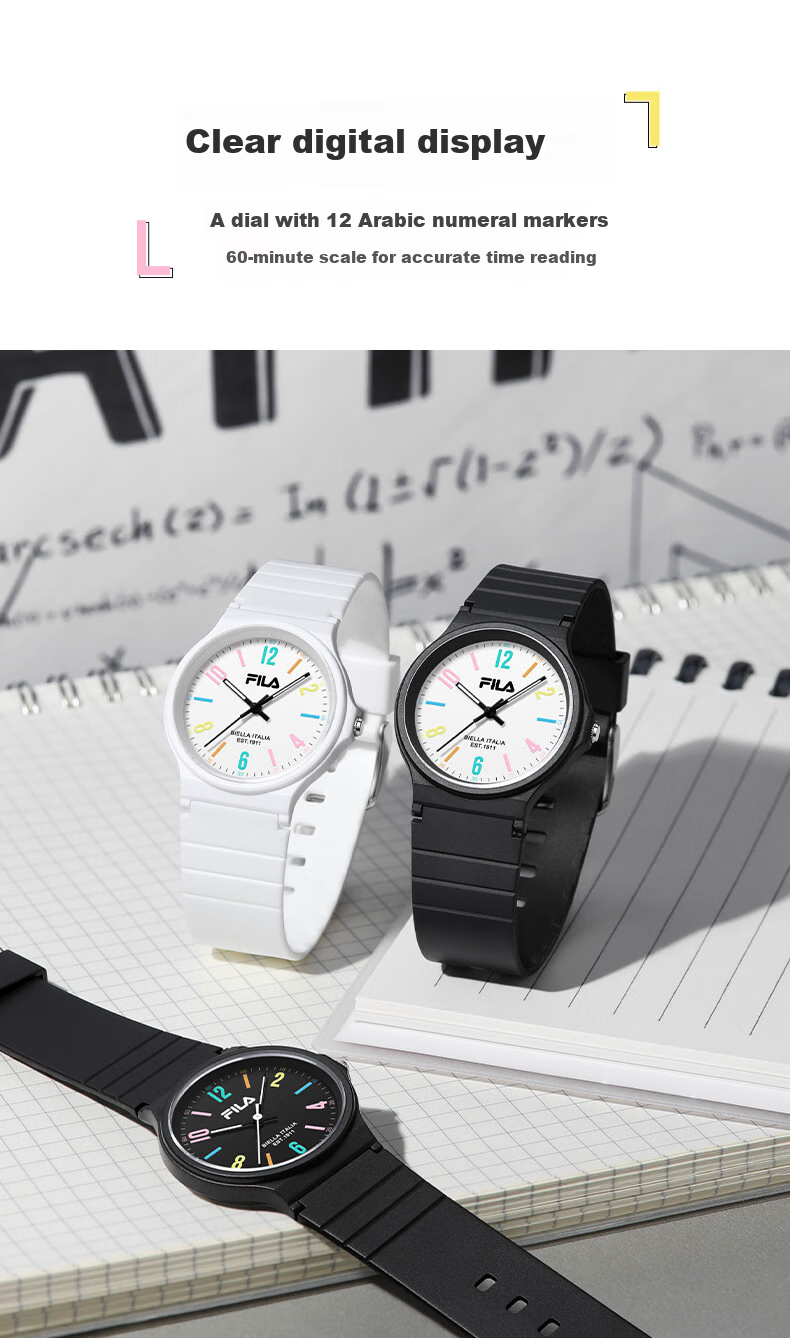 FILA Birthday Gift Silent Student Watch for Boys And Girls, Elementary School Students Waterproof Quartz Watch 6641-003 3
