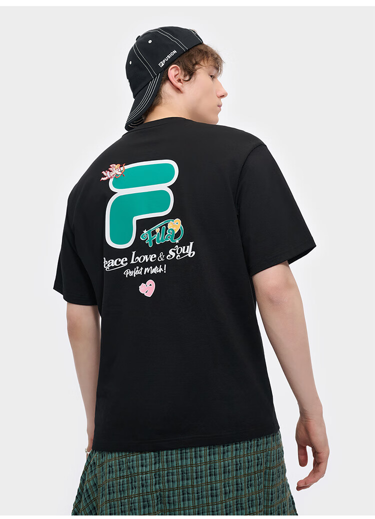 FILA FUSION Official Trendy Brand Zhang Hao Couple Knit Short Sleeve Breathable Cool Casual T-Shirt 12