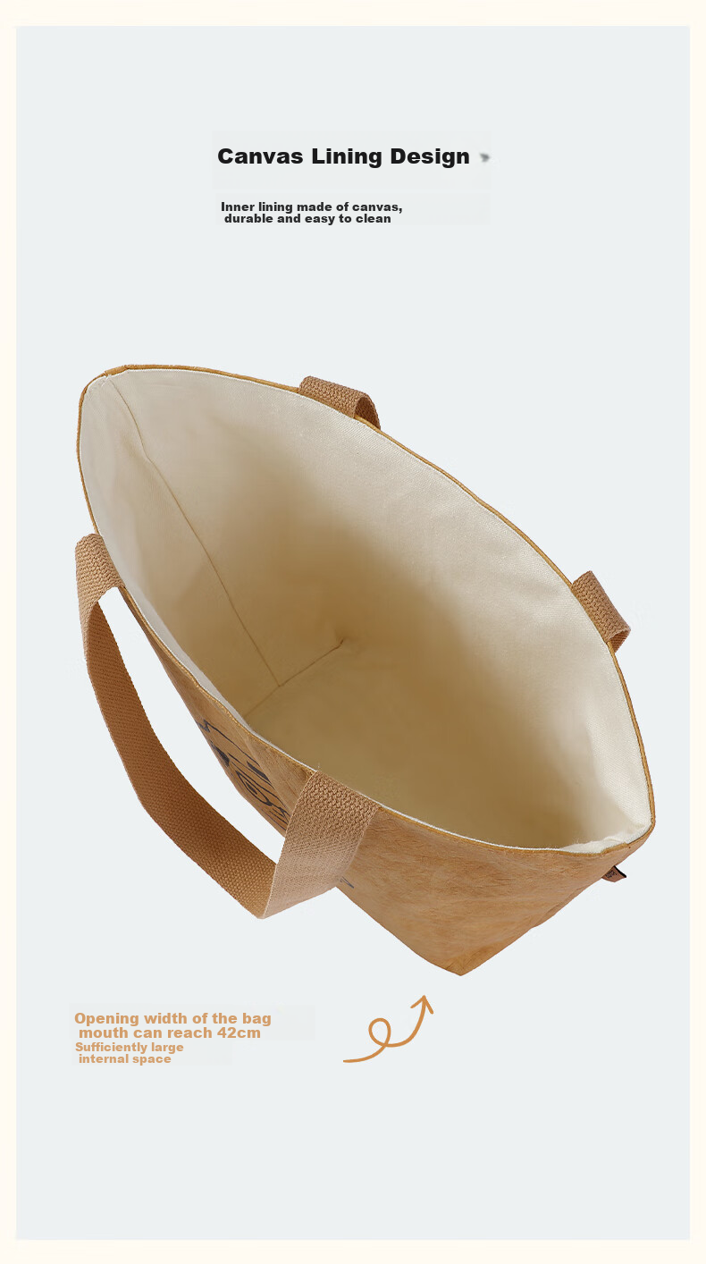 Siwangongli DuPont Paper Bag Shoulder Bag Tote Bag Washable Commuter Handbag Large Capacity Shopping Bag Women's Bag 6