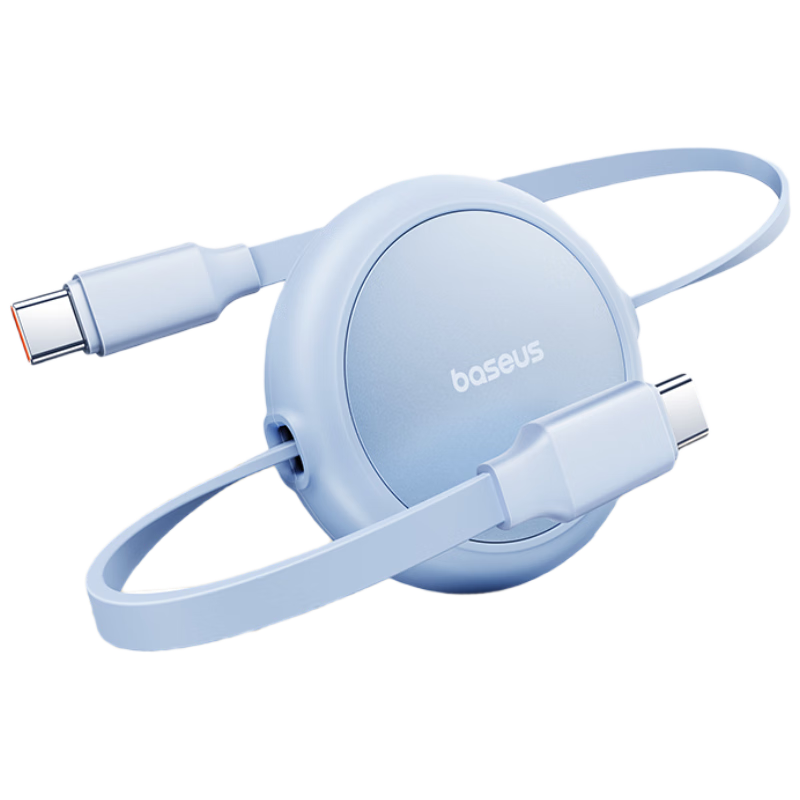 Baseus [Mingjing Series] Apple 16 Charging Cable, Carplay Fast Charging, IPhone 15 Retractable Data Cable, Dual Type-C Charging Cable, CTOC Port for Phones, Laptops And Tablets