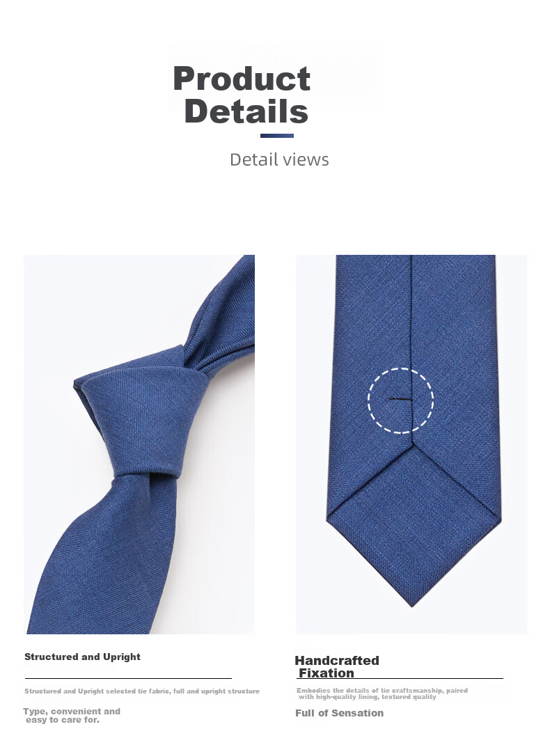 Luomeng Men's Wool Tie, Business Formal Wear, Solid Color Versatile Style for Interviews, Work, Weddings, 5.5cm Hand-Tied Gift Box Packaging 10