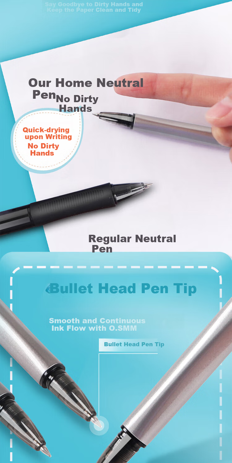 M&G Premium Series 0.5mm Retractable Bullet Tip High-Density Gel Pen Signing Pen Ink Pen Black AGPH3701A, Pack of 10 3