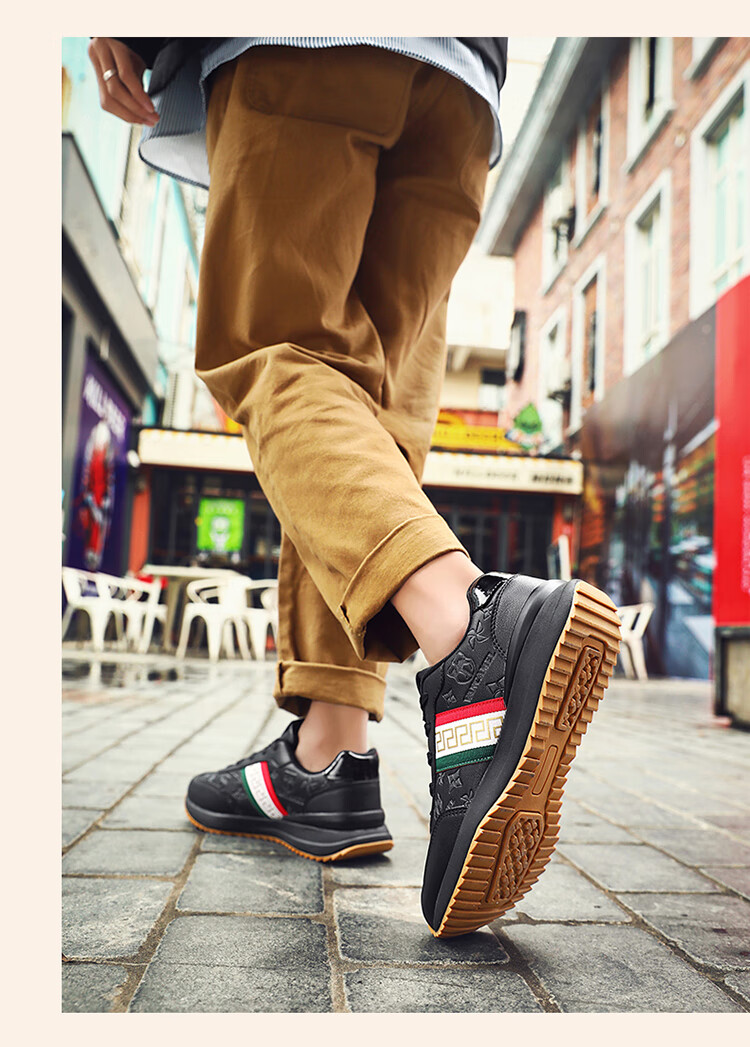 VANCAMEL Men's Sneakers, Versatile Forrest Gump Shoes for Spring, Outdoor Casual Running Shoes for Men, Style 002, Black, Size 36 18