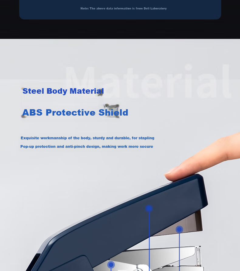 Deli (Deli) Efficient And Labor-Saving Stapler, Compatible with #12 Staples, Holds 100 Staples, Blue 0467 (Staples Not Included) 2