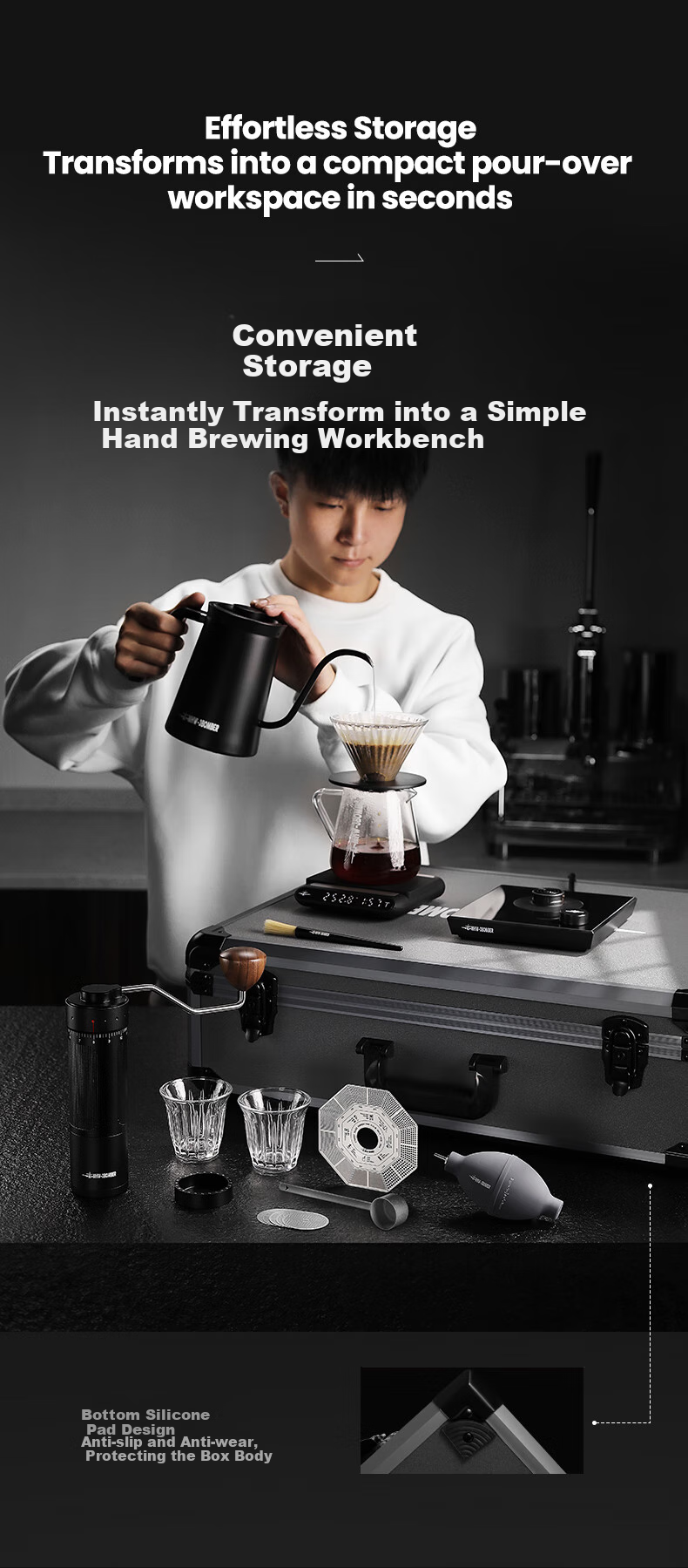 MHW-3BOMBER Bomber [Gift] B3 Tactical Box Hand-Brew Coffee Maker Set Gift Box Camping Portable Coffee Grinder 8