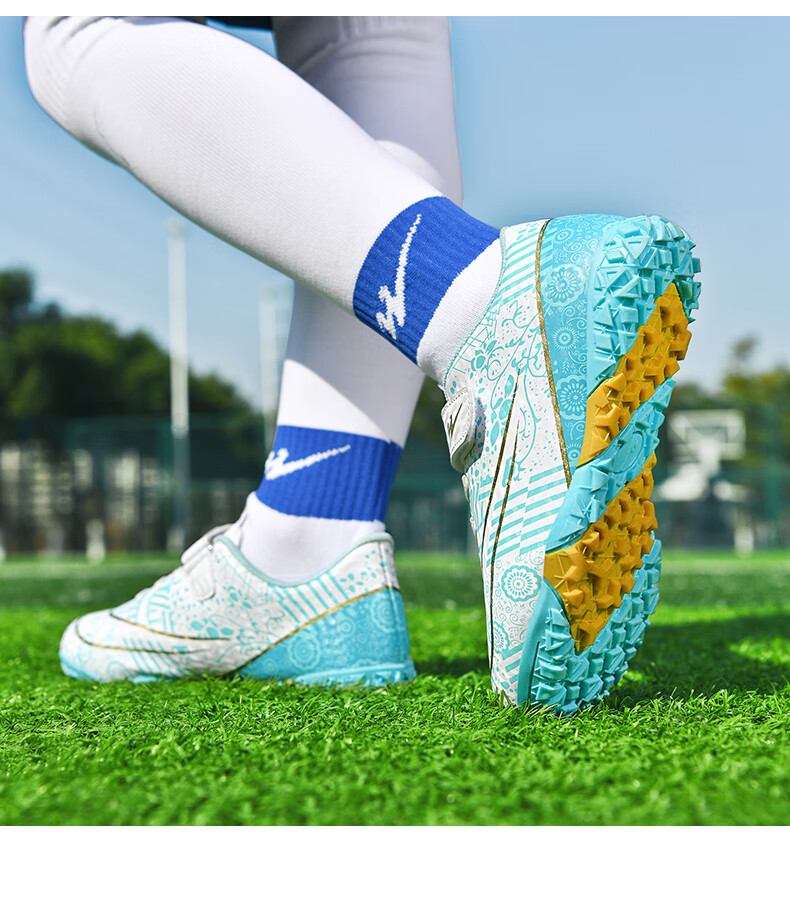 Shuangxing Kids Soccer Shoes TF Turf Studs Youth Boys Girls Artificial Grass Training Match Sneakers 3