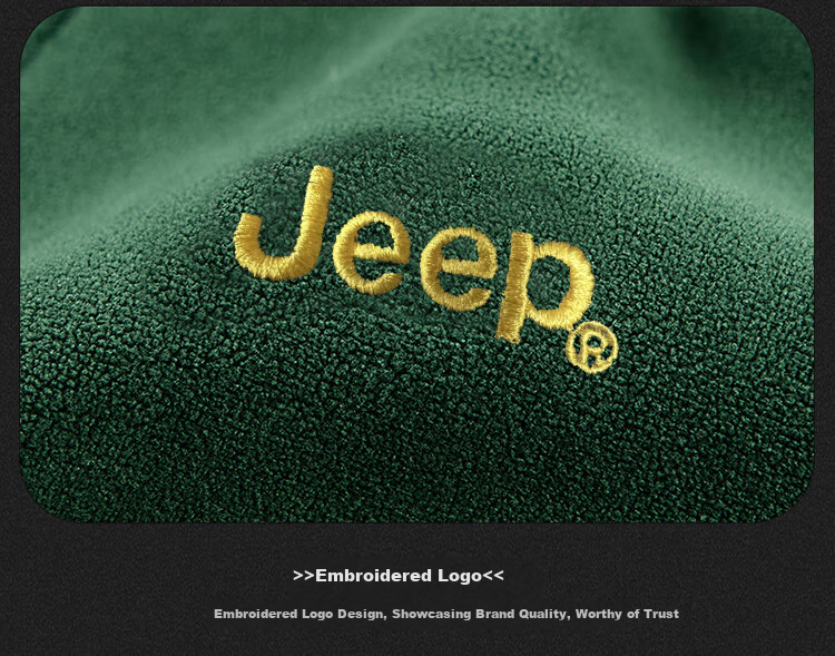 JEEP Fleece-Lined Sweatshirt for Men, Loose Long-Sleeve T-Shirt, Men's Trendy Clothing, Style 053, Black, 2XL 12
