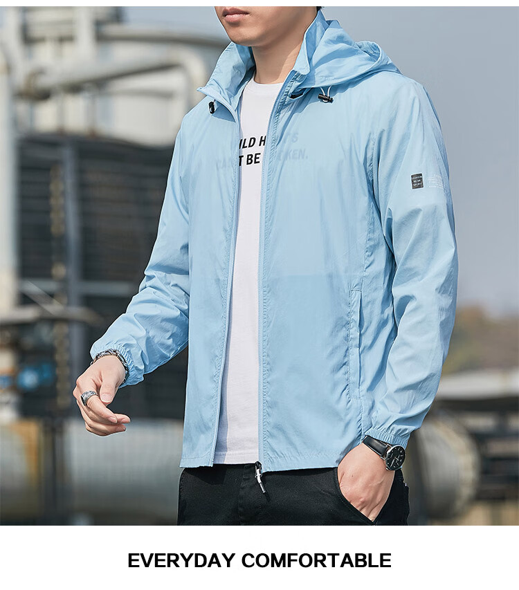 TUCANO Men's Outdoor Sun Protection Ice Silk Jacket UV Protection Lightweight Skin Jacket White 5XL 7