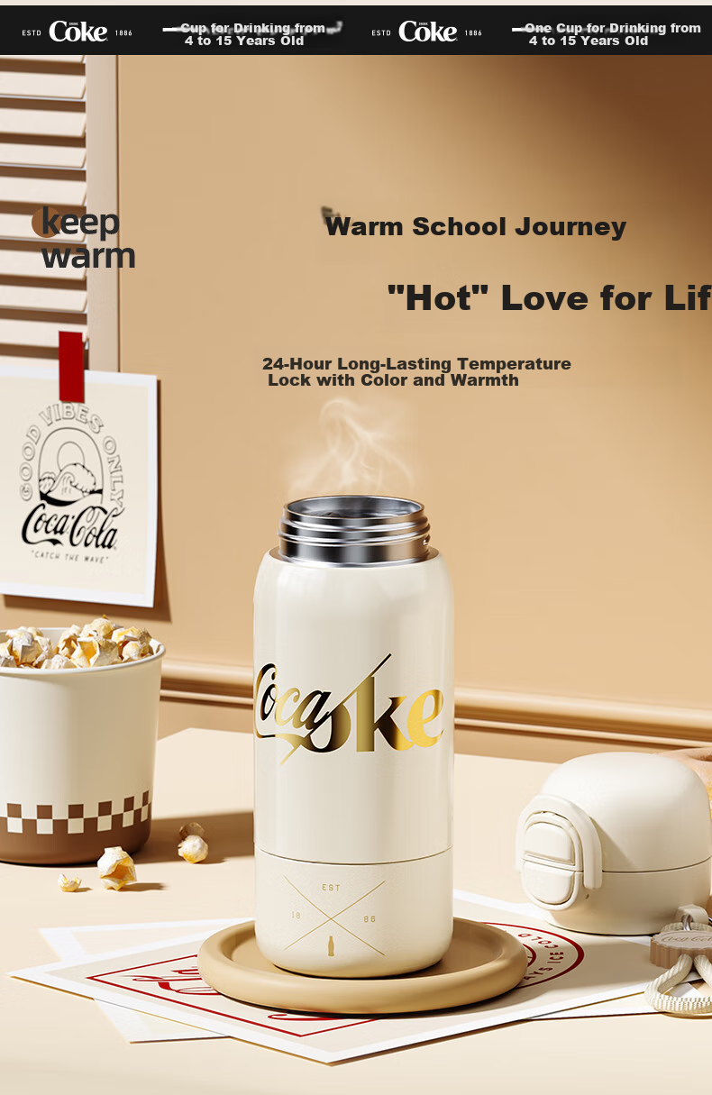 Germ Ultraman Children's Insulated Cup with Straw, Boys' School Water Bottle, Large Capacity Student Cup, 500ml, Zero Black 5