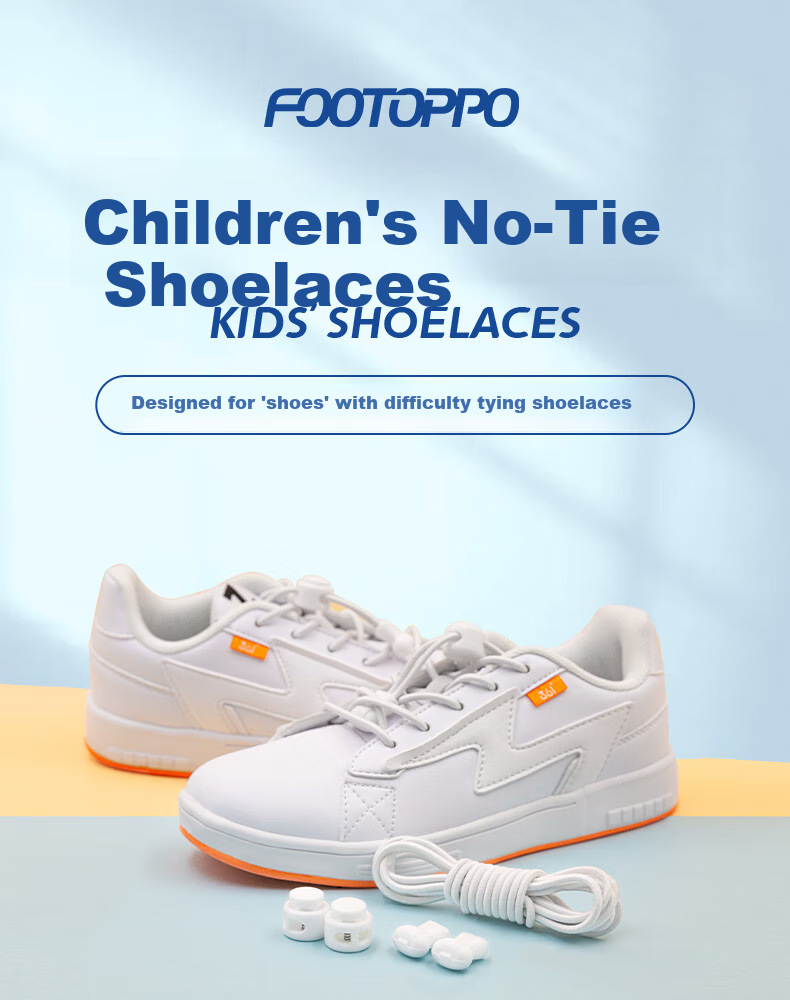 FOOTOPPO Children's Lazy Slip-On Shoes, Easy Elastic Loops, No-Tie Elastic Buckle, Convenient Elastic Shoe Straps 1