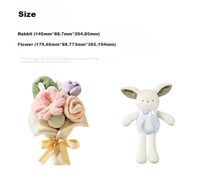Auby Newborn Baby Parent-Child Gift Box Toy Plush Bouquet, Mom Postpartum Rabbit Comfort Doll Birthday Gift 20