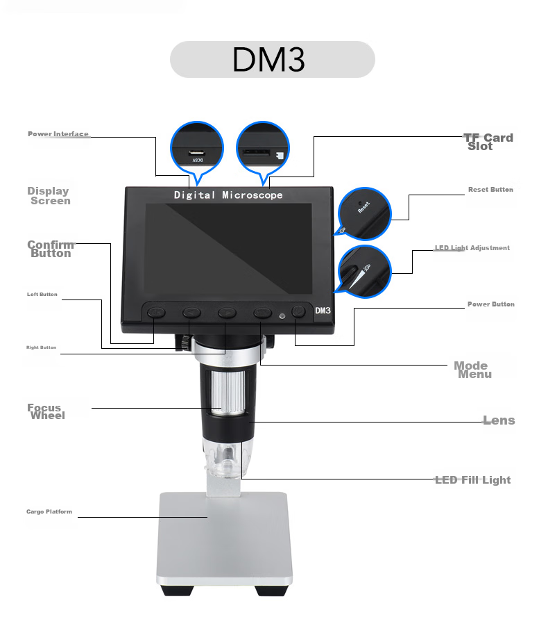StarMICRO Digital Microscope, Electronic Magnifier, Wireless WiFi Connection to Mobile Phones, Circuit Board Repair, Industrial Photography And Video Recording 1