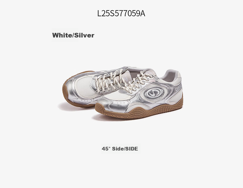 CAMEL Crescent Training Shoes for Women, Versatile Sports Sneakers, Mesh Upper, Retro Casual Shoes, L25S577059, Coffee/pink, Size 35 50