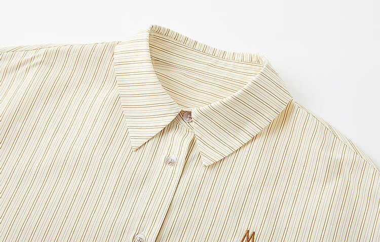 Dme [Design Sensation Two-Way Wear] Spring Minimalist Letter Embroidery Shirt, Striped Comfortable Slimming Blouse, Women's Top 6