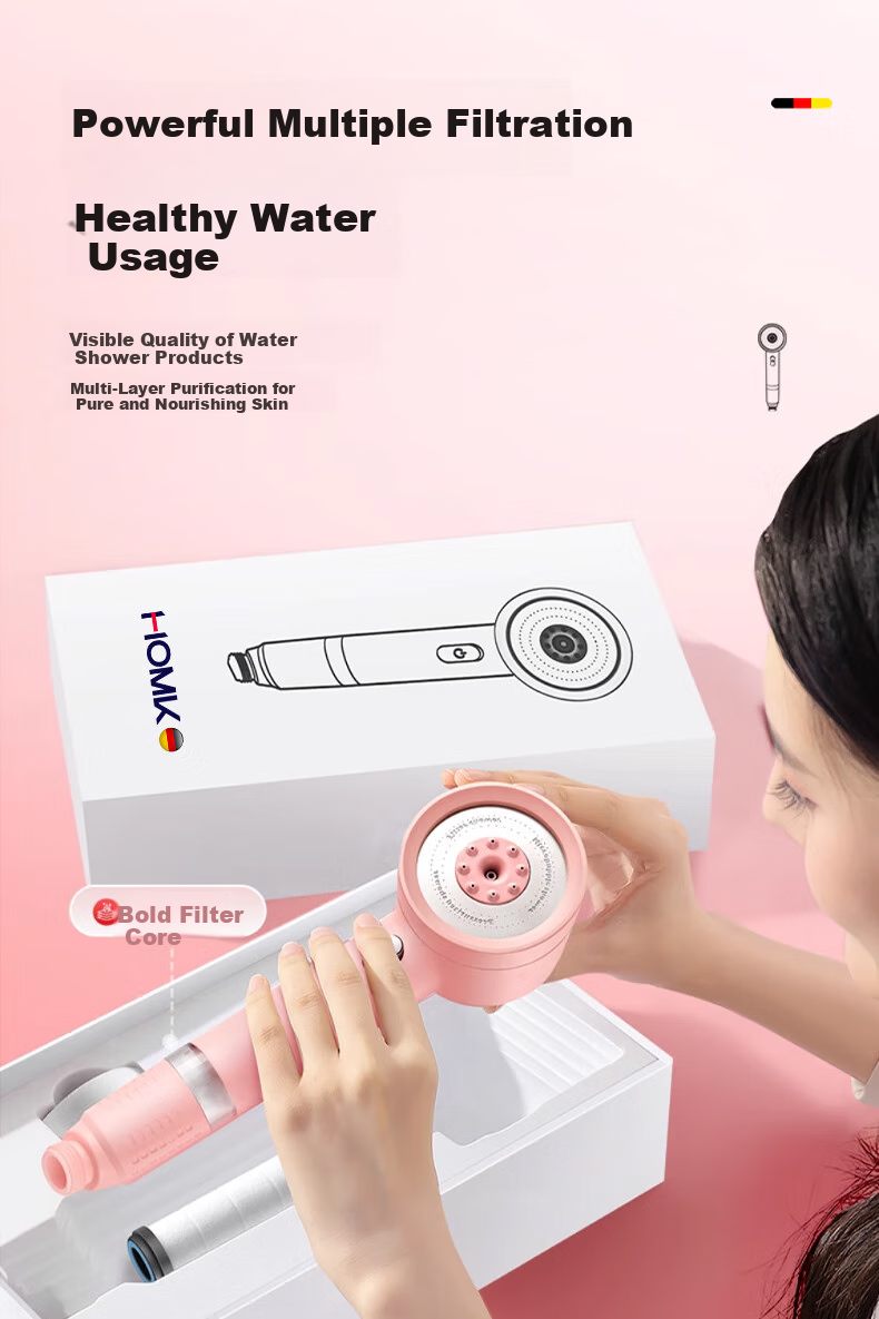 HOMK [Germany] Shower Head Filter Cartridge for Pressurized Shower, Removes Residual Chlorine, Skin-Friendly Travel Shower Water Purifier Filter 16