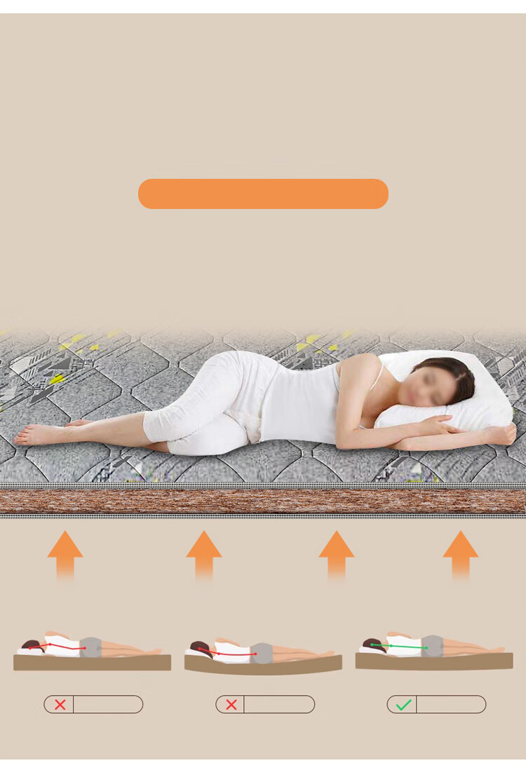 L&S Coconut Palm Fiber Mattress, Foldable Hard Coir Mat, Natural 3E Coconut Palm Fiber Mattress, CD55120*200*10cm, Medium Firmness 9