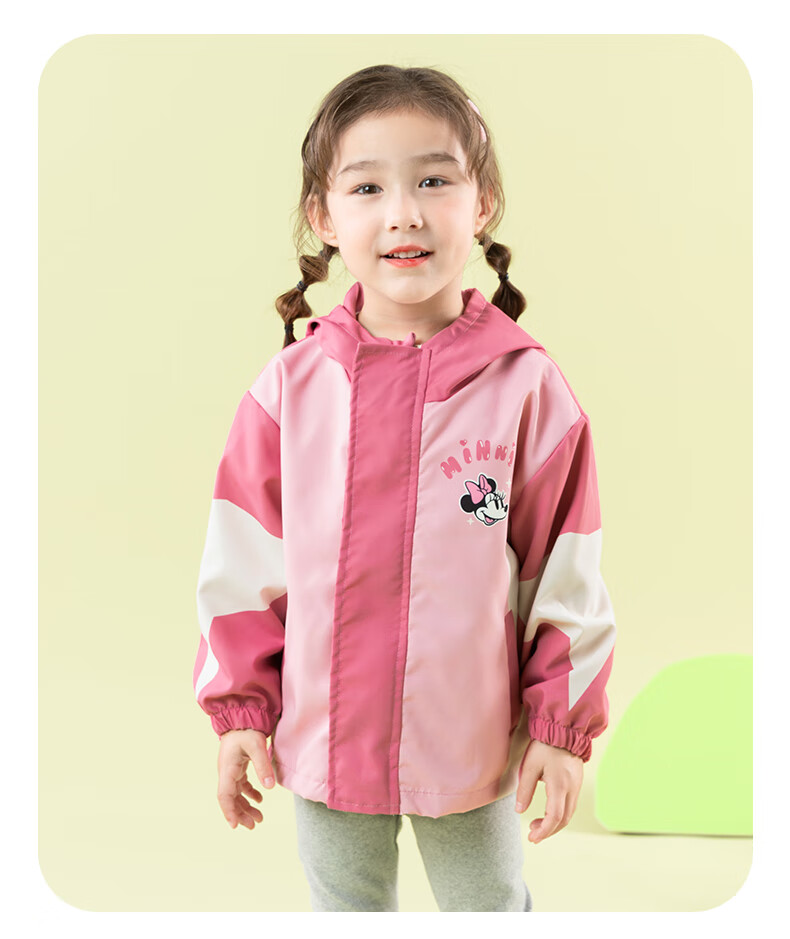 Disney Spring And Autumn Travel Children's Clothing, Girls' Cartoon Three-In Protective Wear-Resistant Breathable Hooded Jacket, Light Purple, Size 120 16