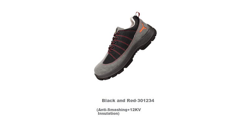 DELTA PLUS Rainbow Breathable Safety Shoes for Men, Steel Toe Cap Anti-Smashing Anti-Puncture Anti-Static Work Boots 301232 Black-Gray Size 43 10
