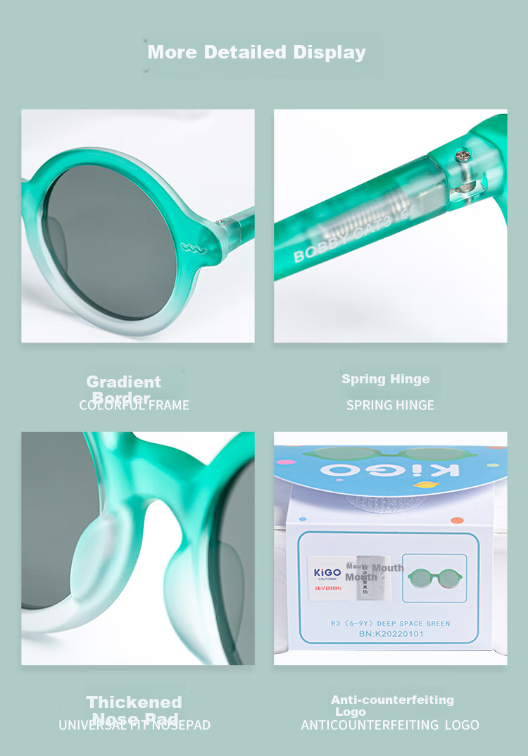 Kigo Gradient Retro Sun Protection UV-Resistant Glasses for Older Children, Elegant White 12+ 6