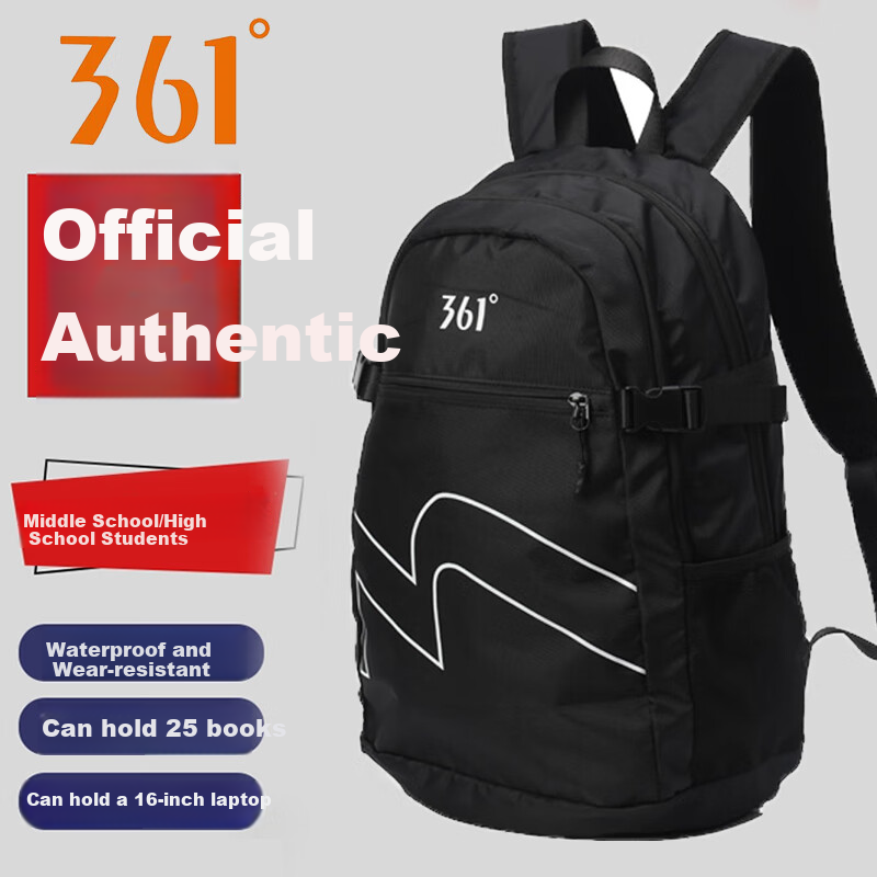 361° Outdoor Backpack for Men And Women, Lightweight Hiking Bag, Large Capacity Travel Backpack, Versatile Laptop Bag for Students, Black