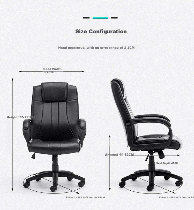 Botai Computer Chair, Executive Chair, Office Chair, Swivel Chair, Staff Chair, Home Chair, Black Leather Chair 9230 15