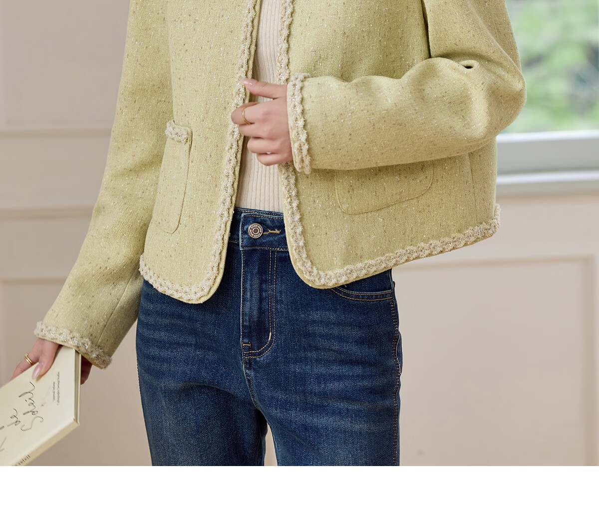 She Enjoy Little Chanel Style Short Jacket Women Woven 3D Lace Coat Spring Autumn Short Cardigan T51D052 7