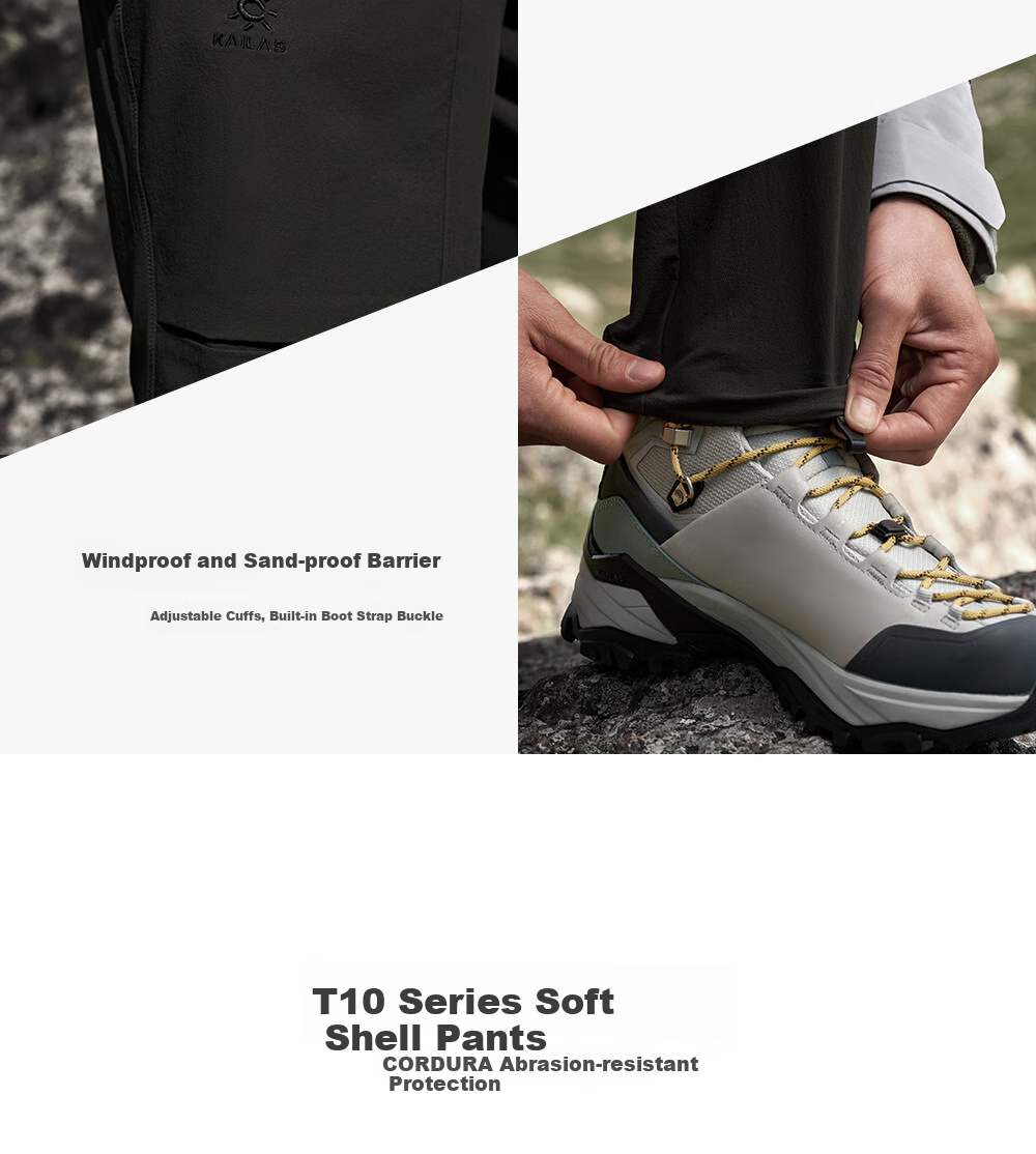 KAILAS Men's T10-X Softshell Pants CORDURA Durable Breathable Windproof Outdoor Heavy-Duty Hiking Pants 10