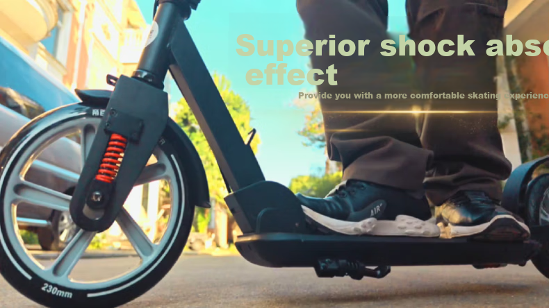 DEPTHPOWER Adult And Children's Scooter with Triple Shock Absorption, Foldable, Dual Brake, Flagship Black Model with Free Gift 1
