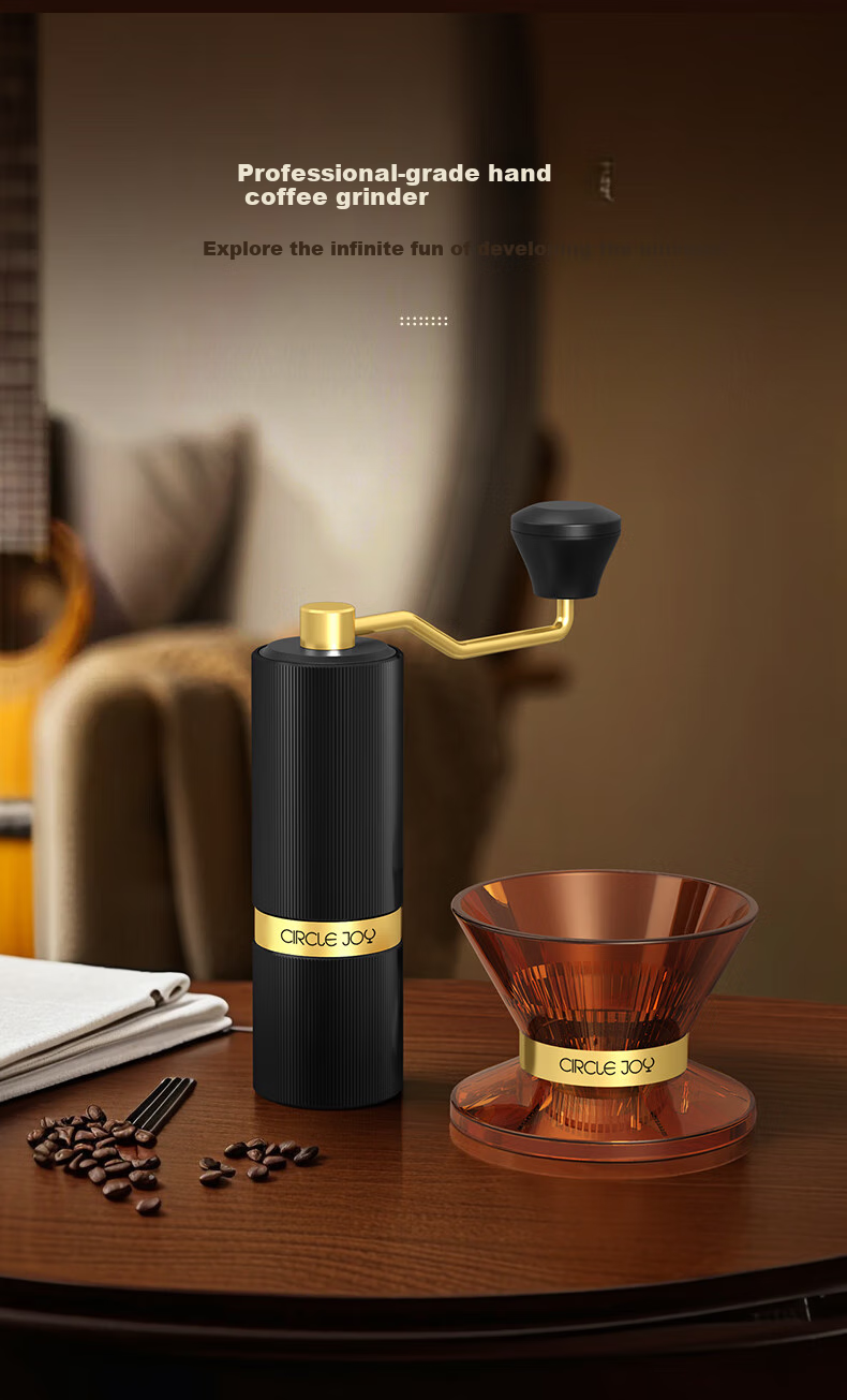 Circle Joy Hand-Crank Coffee Grinder, Manual Coffee Grinder, Home Portable Mini Coffee Machine, Powder Grinder 3