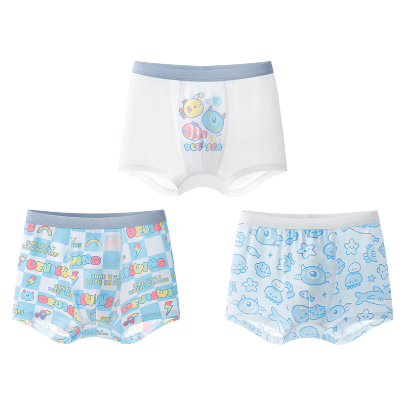 YEEHOO 7A Antibacterial Modal Children's Underwear, Mulberry Silk Skin-Friendly Breathable Crotch, Mid to Big Boys Boxer Briefs