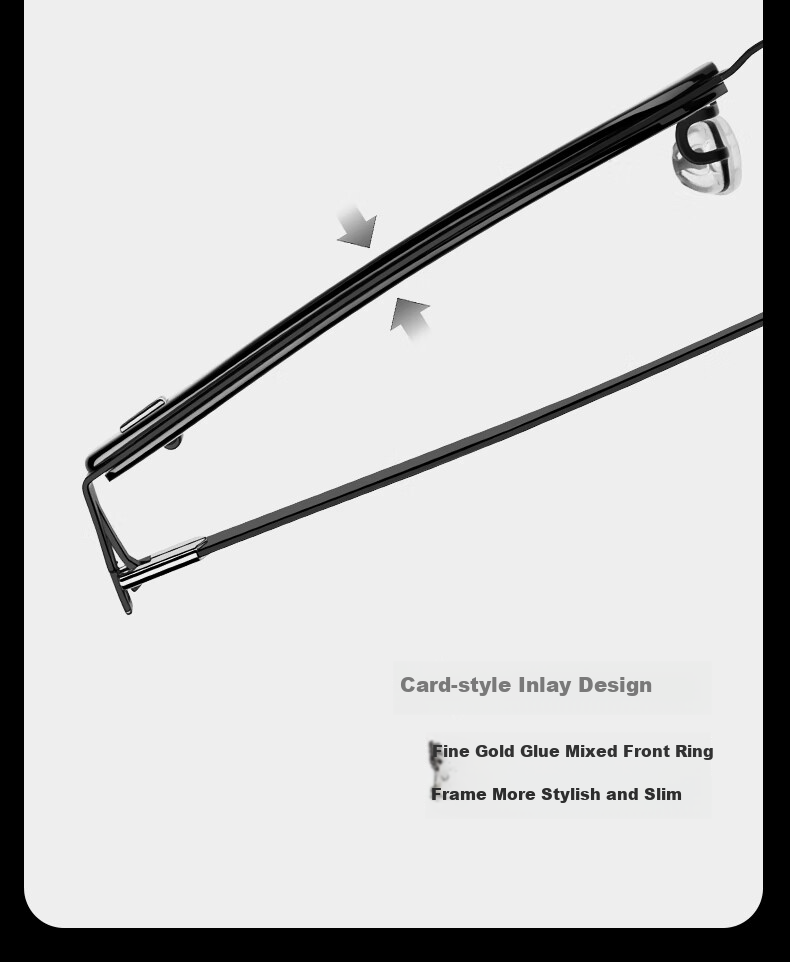 LOHO Thin Steel Series | Ultra-Light Browline Glasses for Men, Business Semi-Rimless Frames with Blue Light Protection, Prescription Available, Anti-Radiatio 6
