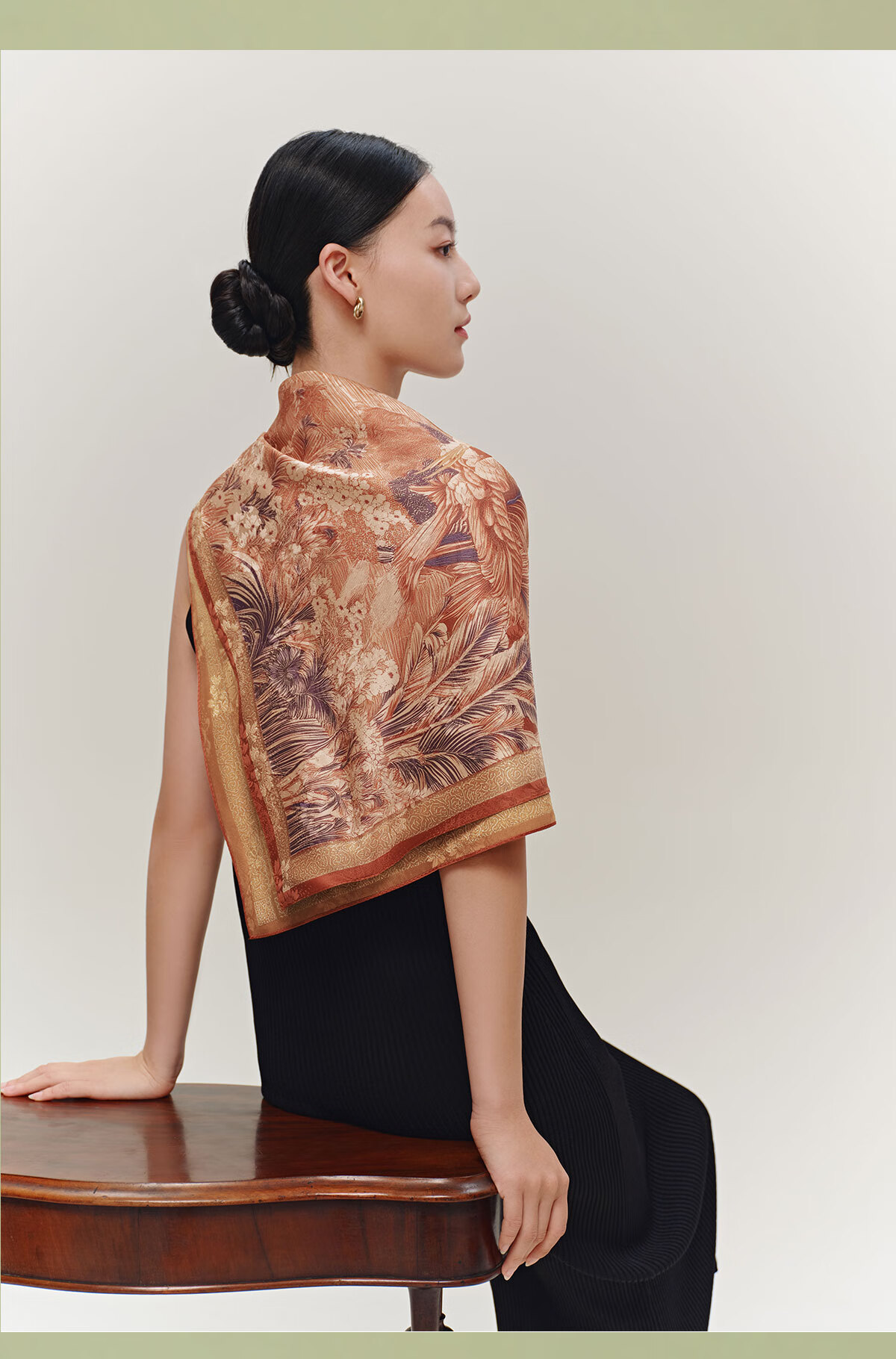 Wanshili Silk Scarf Mulberry Silk Genuine Silk Women's New Square Scarf New Year Gift for Mom Birthday Gift Linnan Ci 14