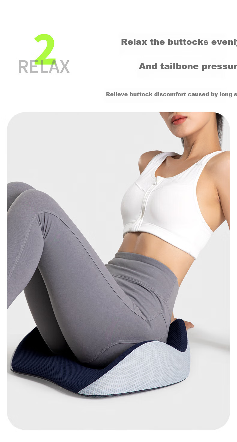Dijialun Lumbar Support Cushion, Memory Foam Buttocks Pad for Long Sitting, Car And Office Chair Cushion, Hemorrhoids Relief, Pregnant Women's Hip And Back Protection Seat Cushio 5