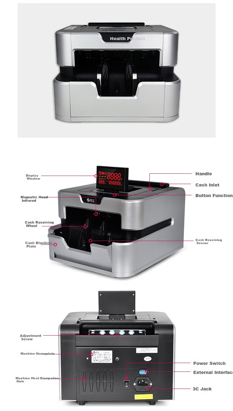 KONYEE Supports New RMB, National Standard Class B Portable Cash Register, Rotating Single-Screen Display, Bank Supermarket, Currency Counter JBYD-KY951(B) 3