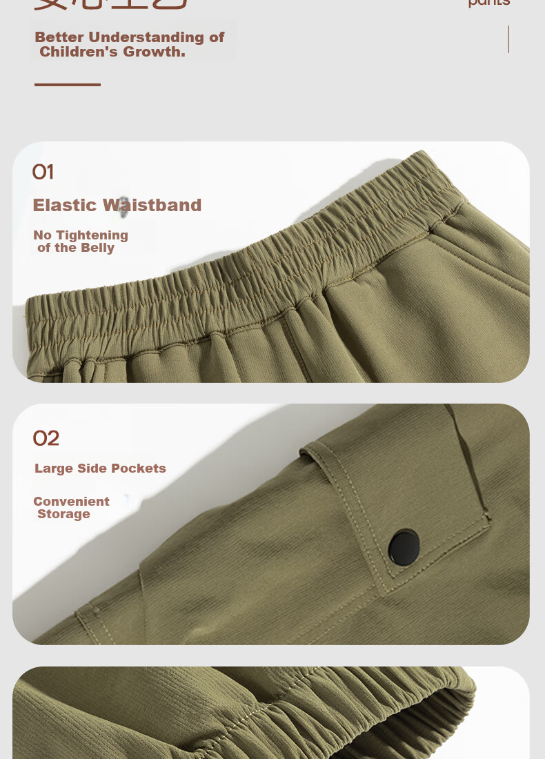 Baleno Children's Pants, Spring And Autumn 2026 Style, for Older Kids, Outdoor Waterproof Cargo Pants, Boys And Girls Sports Hiking Trousers 10
