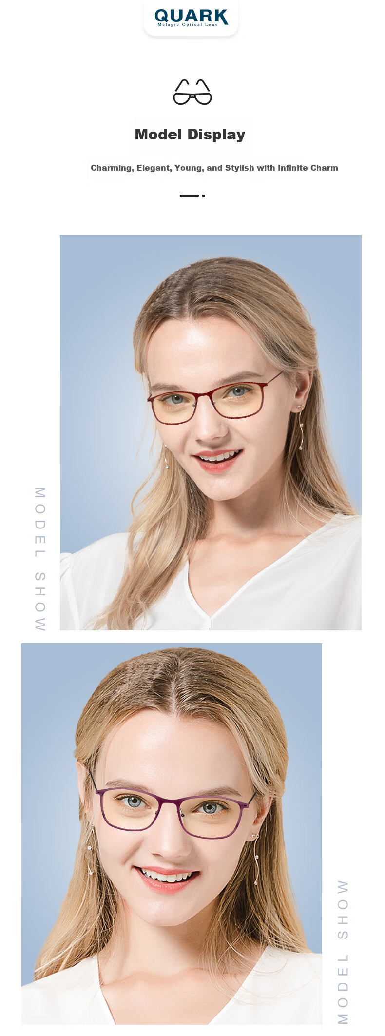 Quark Anti-Blue Light Glasses, Computer Radiation Protection, UV Blocking, Anti-Glare, Ultra-Light, Non-Prescription Protective Eyewear, Non-Polarized Lenses for Men And Women, 106C1 8