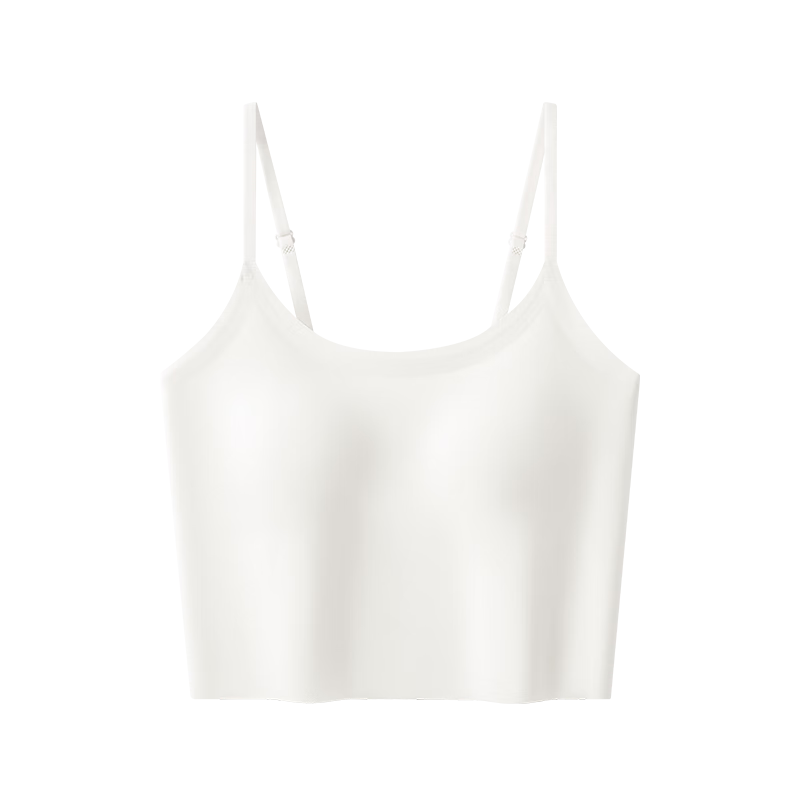 MiiOW White Camisole Tank Top, Women's Undershirt, Casual Versatile Backless Vest with Padding, Suitable for Outer Wear