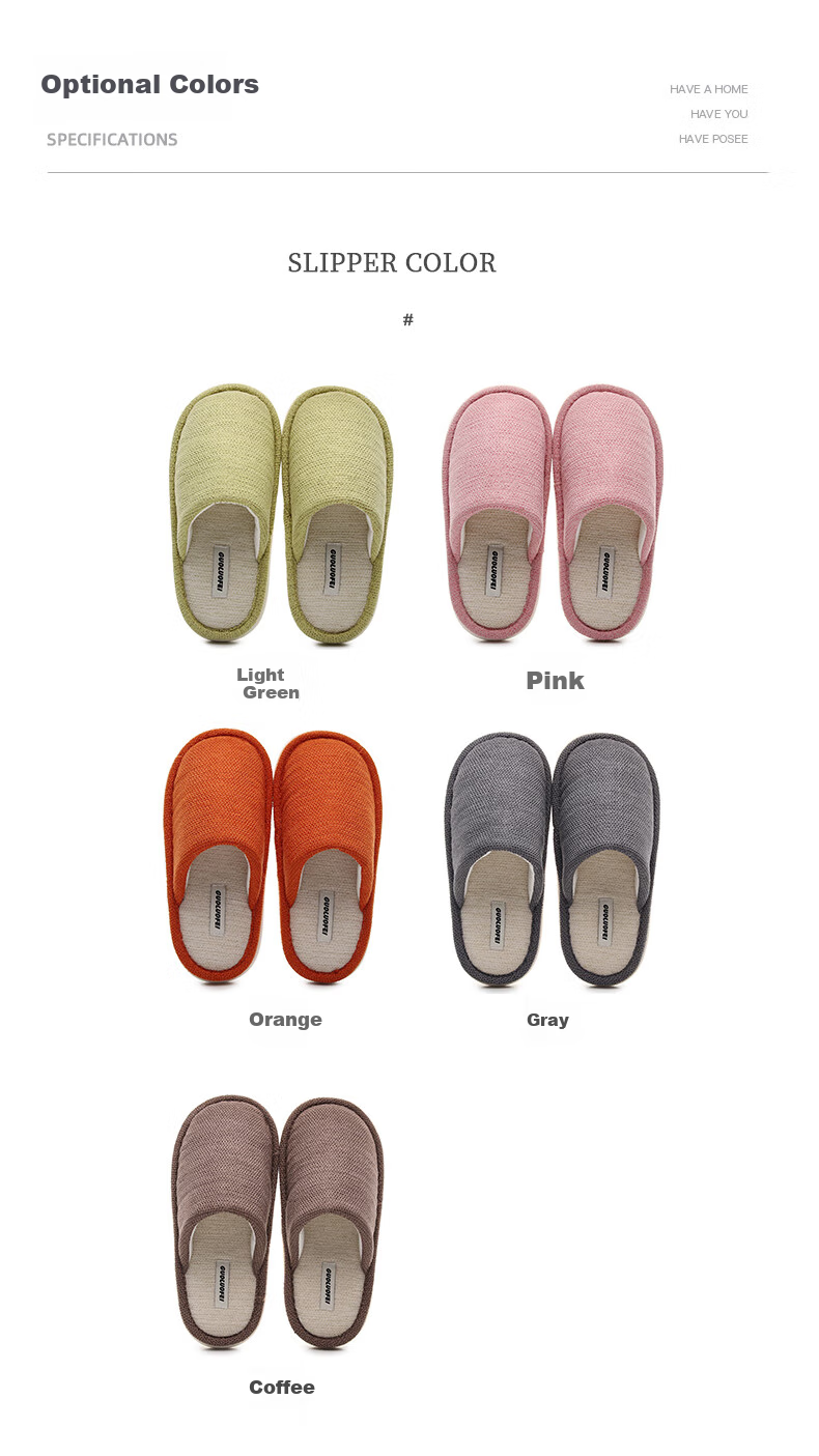 GUOLUOFEI Japanese-Style Slippers for Men And Women, Spring And Summer Home Couple Indoor Sweat-Absorbing Non-Slip Closed-Toe Slippers, Orange, Size 40-41 2