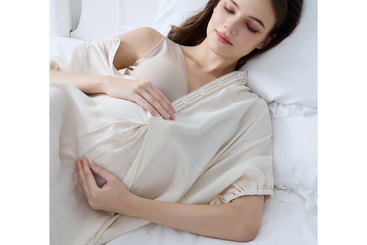 DOMIAMIA Maternity Nursing Bra, Anti-Sagging, Sleep-Friendly, for Pregnancy And Postpartum Breastfeeding 12