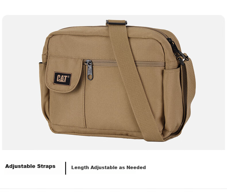CAT Messenger Bag, Single Shoulder Crossbody Bag, 13-Inch IPad Bag, Commuter Outdoor Multi-Pocket Trendy Large Capacity, Black, 84557 7