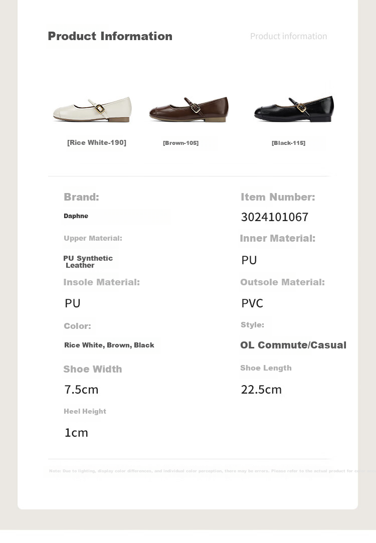 DAPHNE Retro Soft Leather Mary Jane Women's Shoes, 2024 Spring/summer Flat Leather Shoes, Wanwan Style Gentle Flats, Beige, Size 37 6